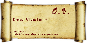 Onea Vladimir névjegykártya